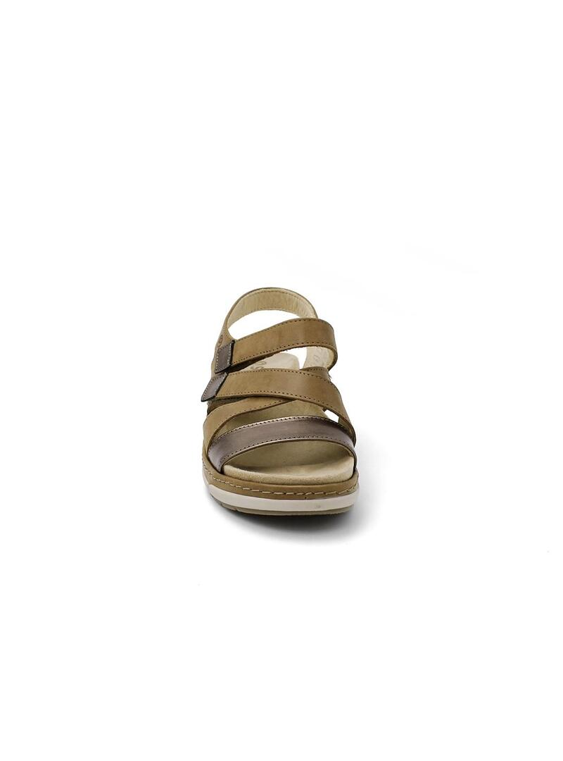 Sandalias SUAVE 3310 Muesli/Dorado Mujer.