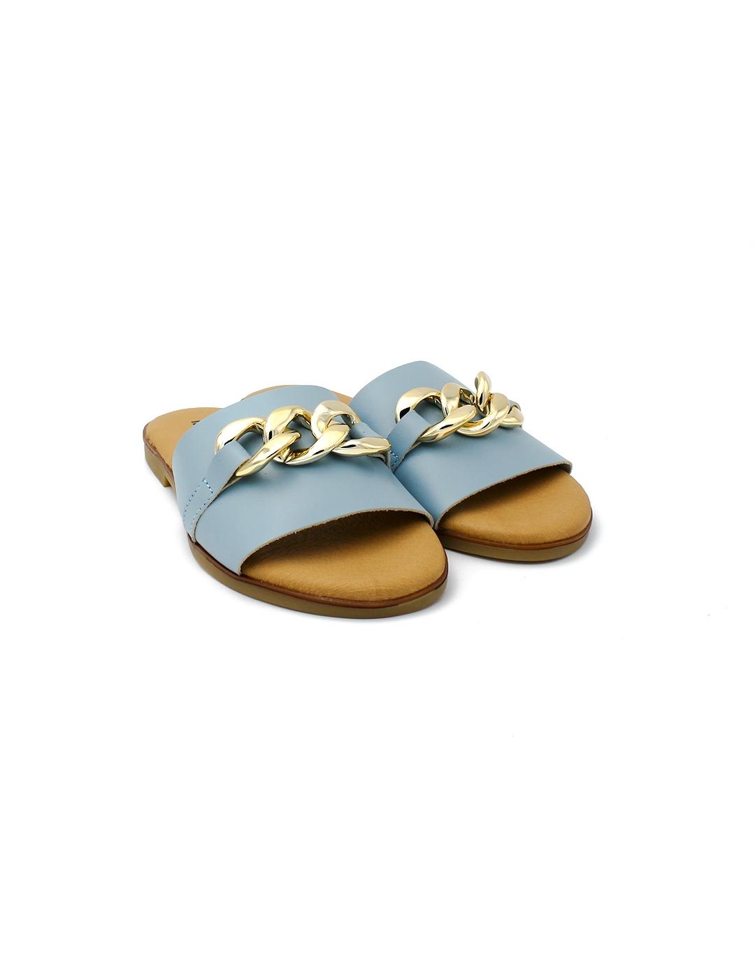 Sandalias Pala ISSA MIEL 4713 Celeste Mujer.