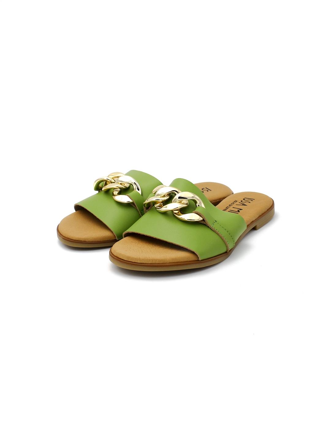 Sandalias Pala ISSA MIEL Verde Mujer