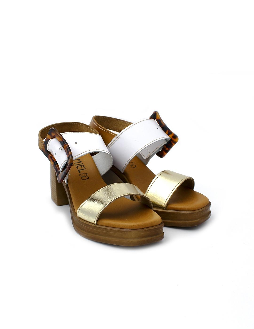 Sandalia Tacón ISSA MIEL 3657 Multi Oro Mujer.