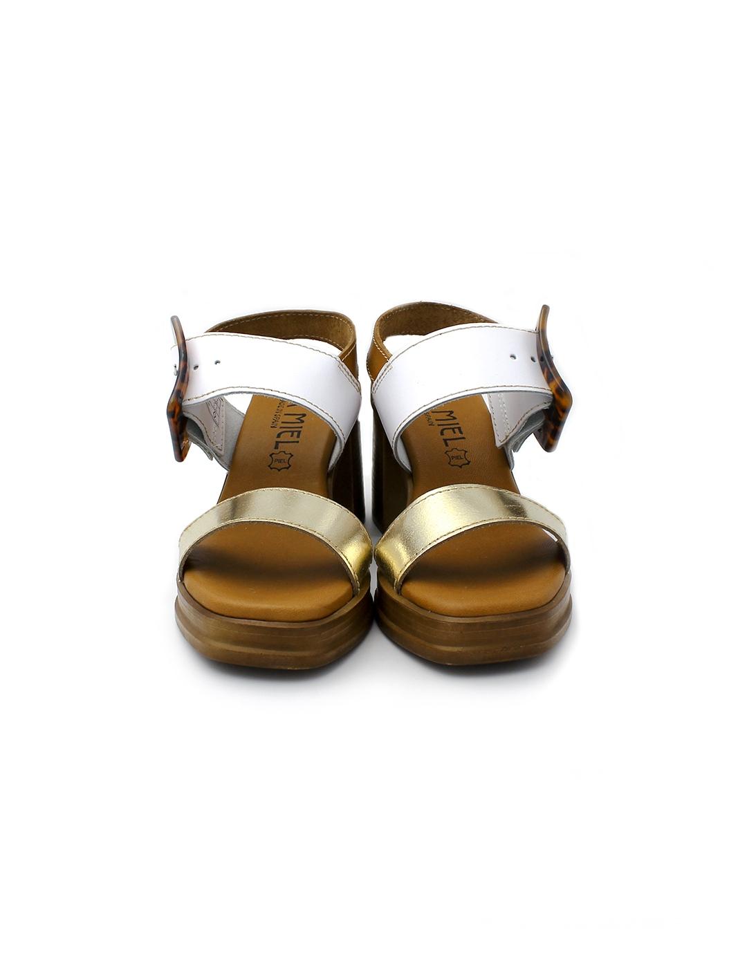 Sandalia Tacón ISSA MIEL 3657 Multi Oro Mujer.