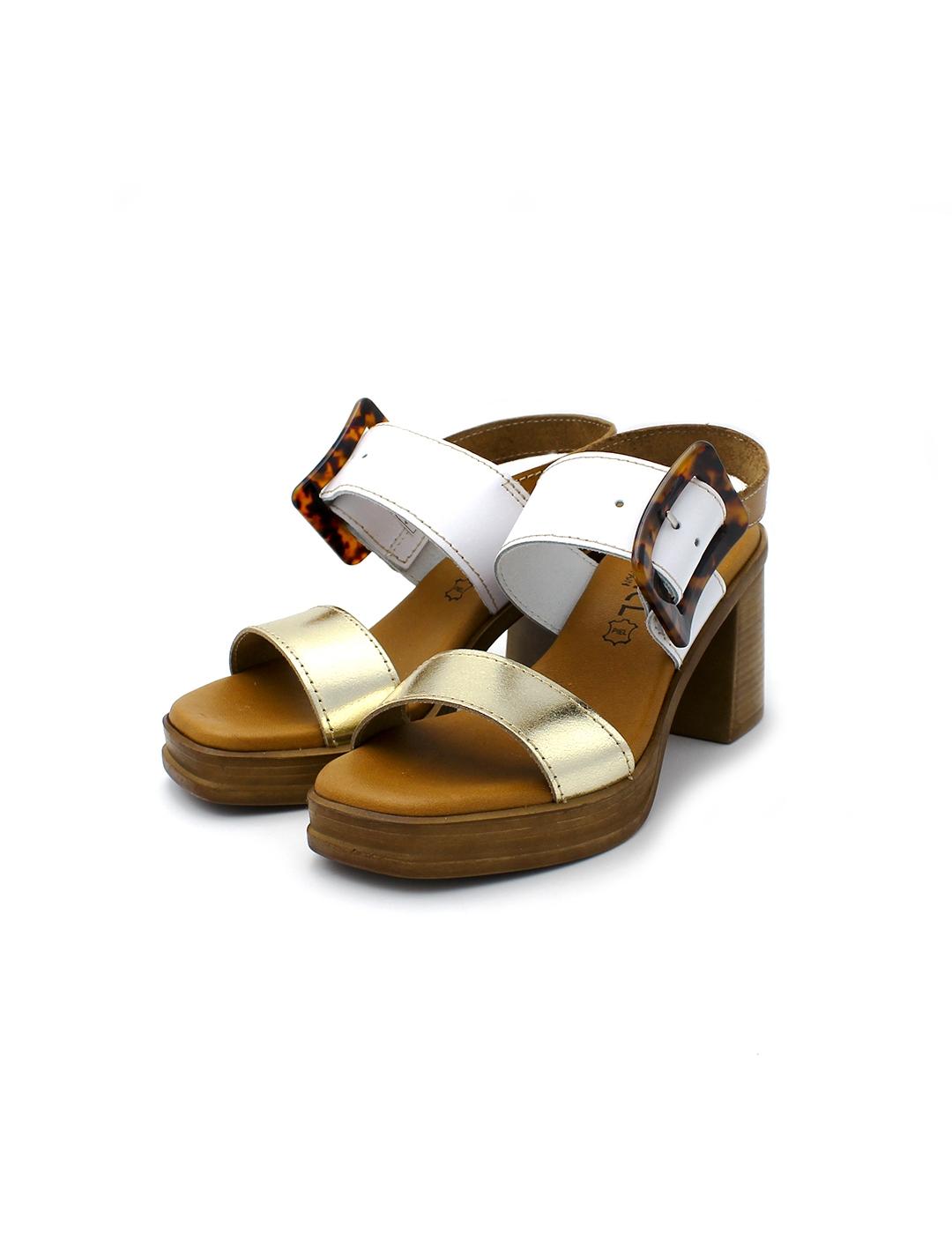 Sandalia Tacón ISSA MIEL 3657 Multi Oro Mujer.