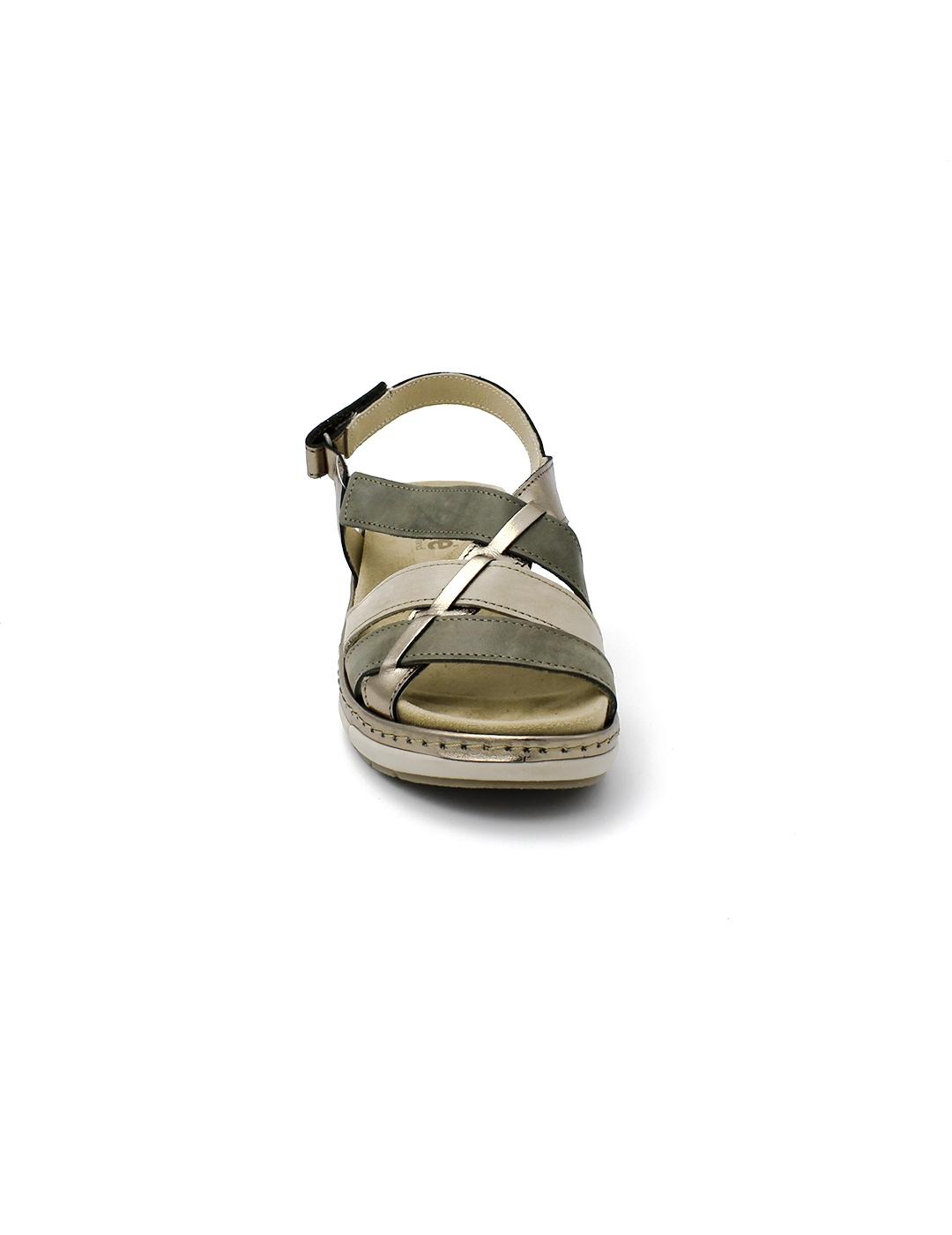 Sandalias SUAVE 3316 Platino/Hunter Mujer.
