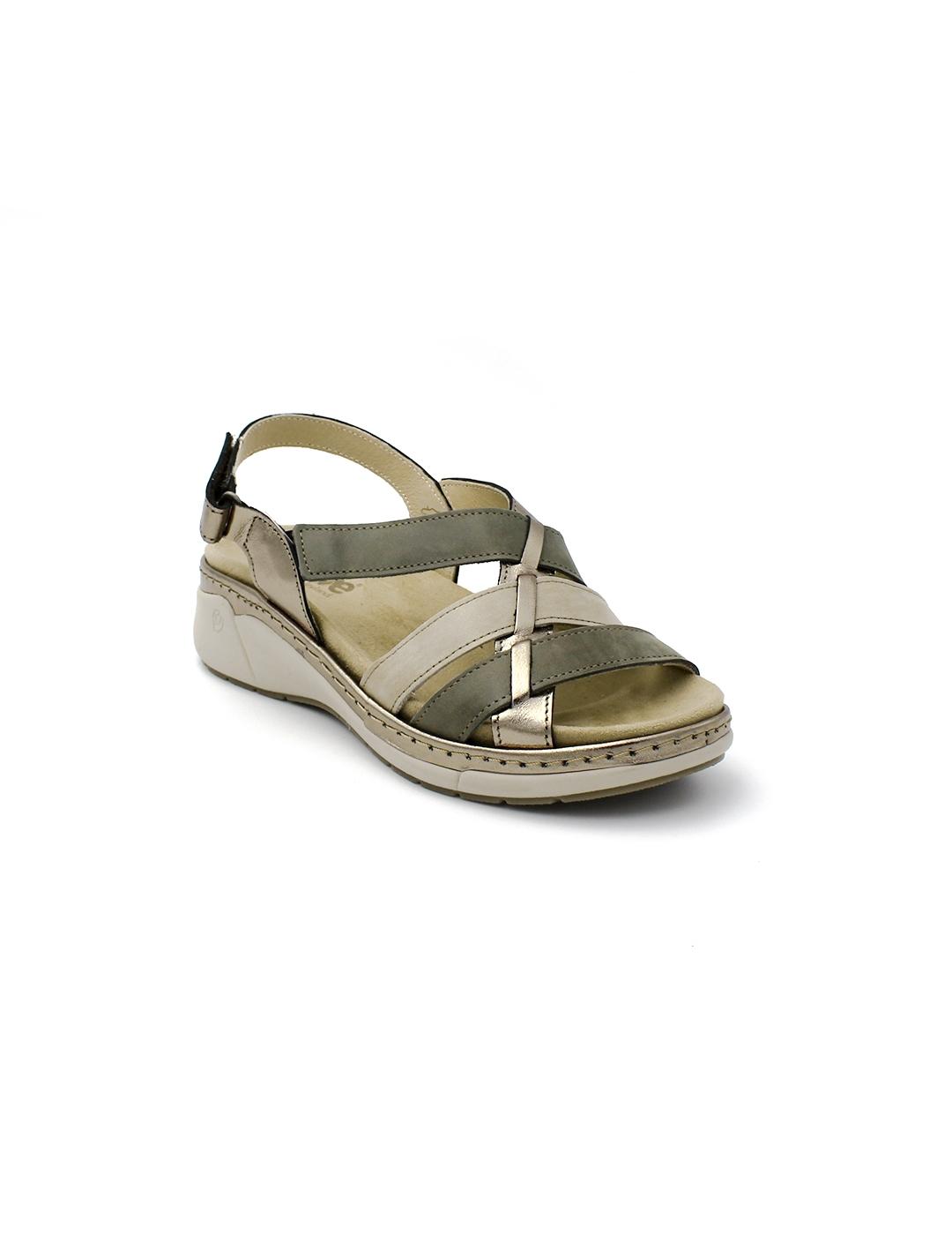 Sandalias SUAVE 3316 Platino/Hunter Mujer.