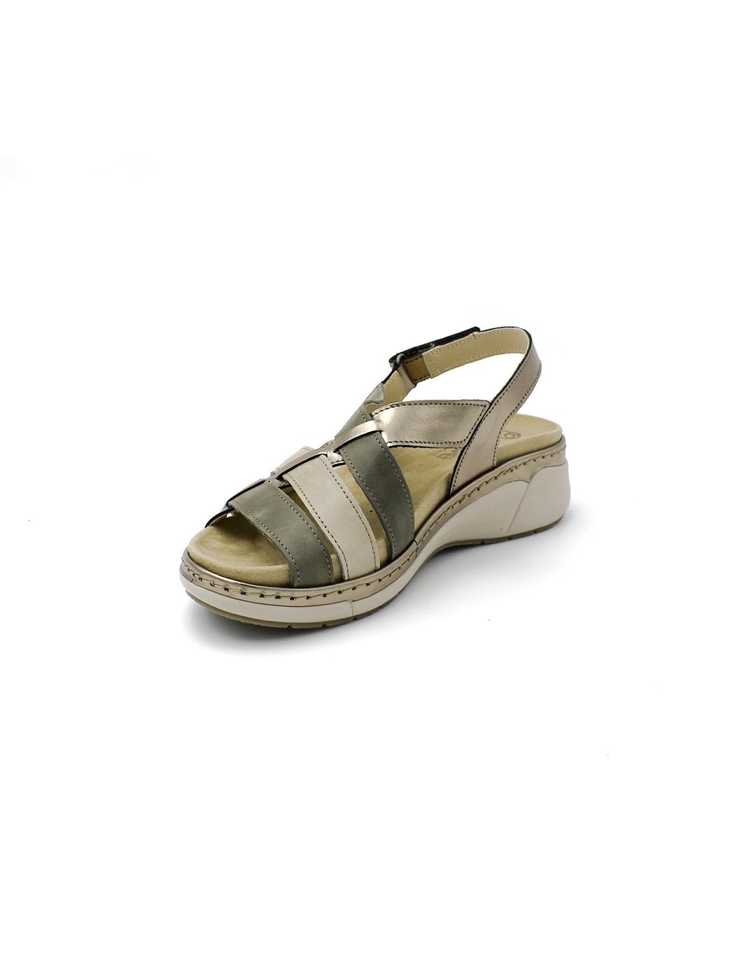 Sandalias SUAVE 3316 Platino/Hunter Mujer.