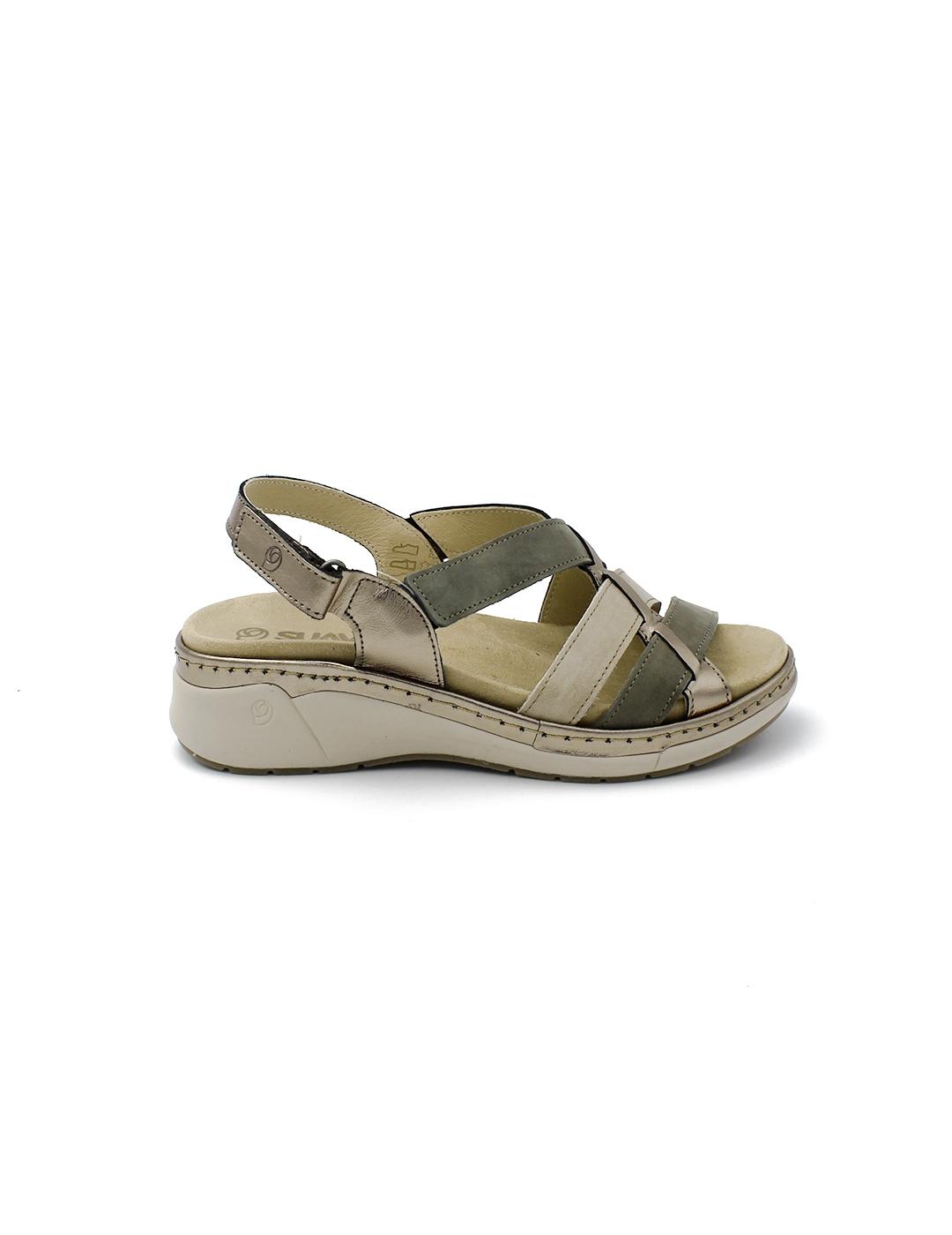 Sandalias SUAVE 3316 Platino/Hunter Mujer.