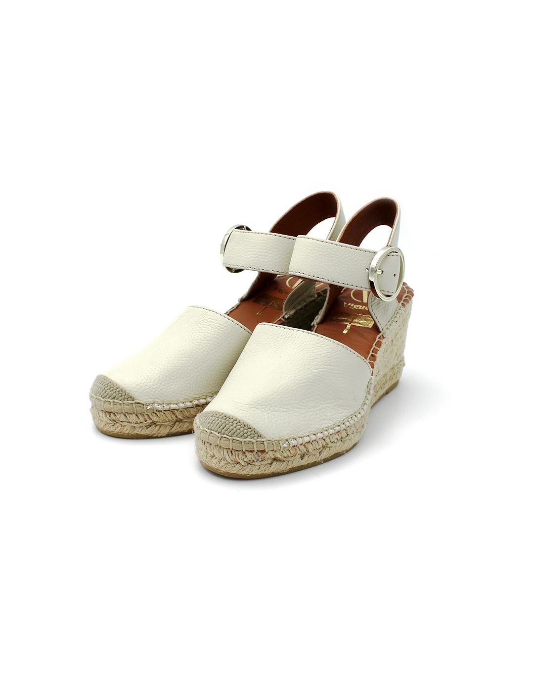 Alpargata Cuña VIGUERA 1922 Vainilla Mujer.