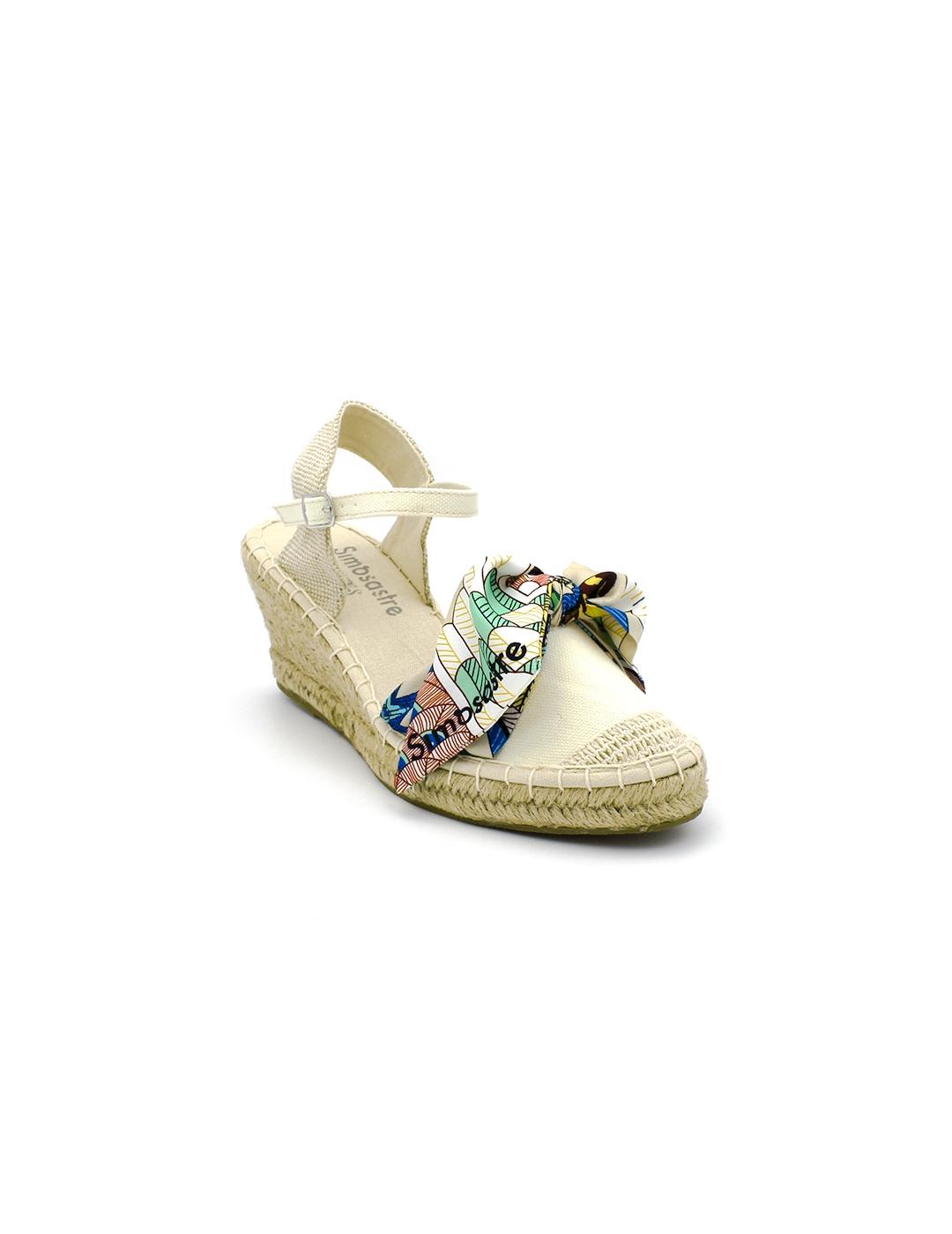 Alpargata Cuña SIMO SASTRE F1233 Beige Mujer.