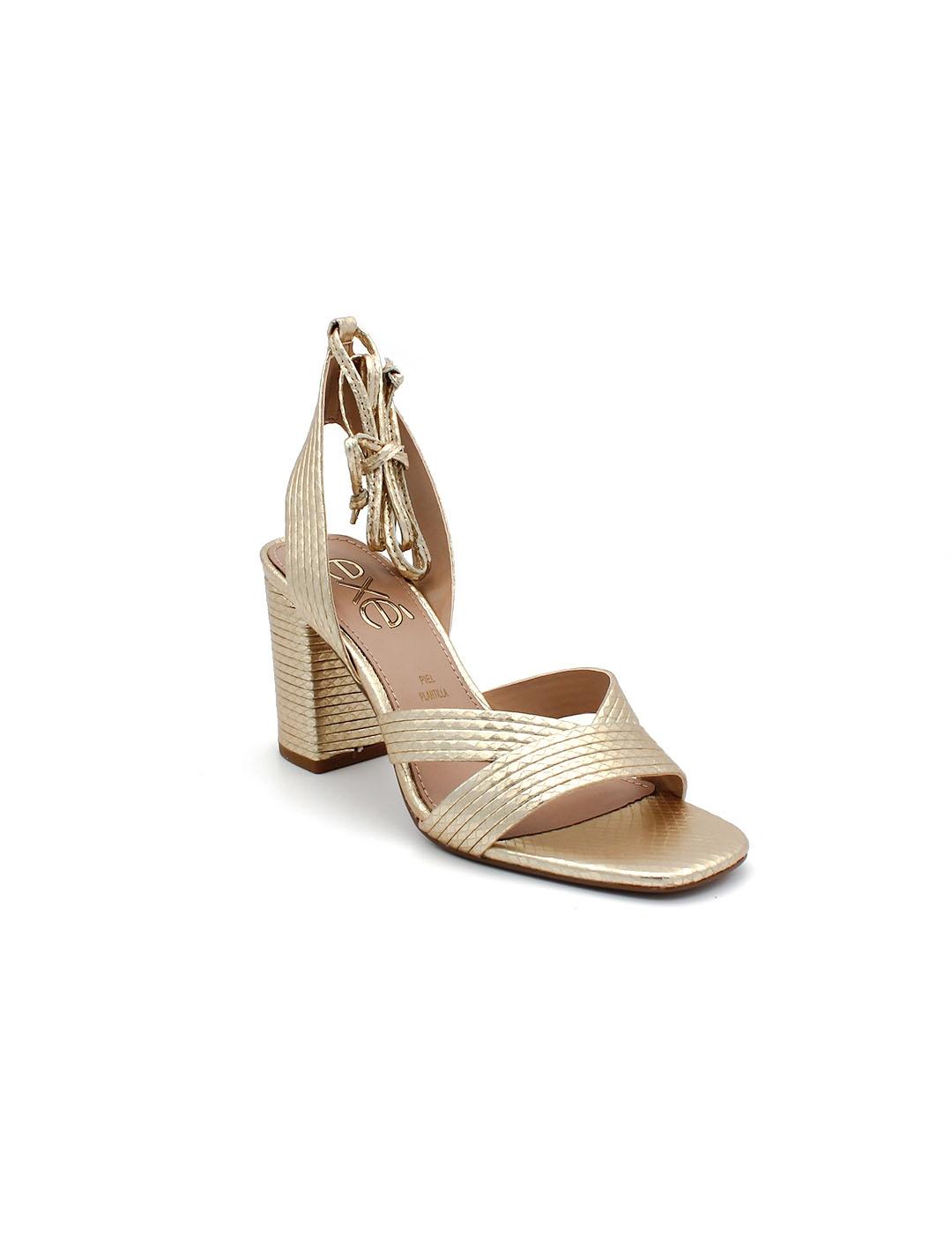 Sandalia Tacón Exe Dorado Mujer.
