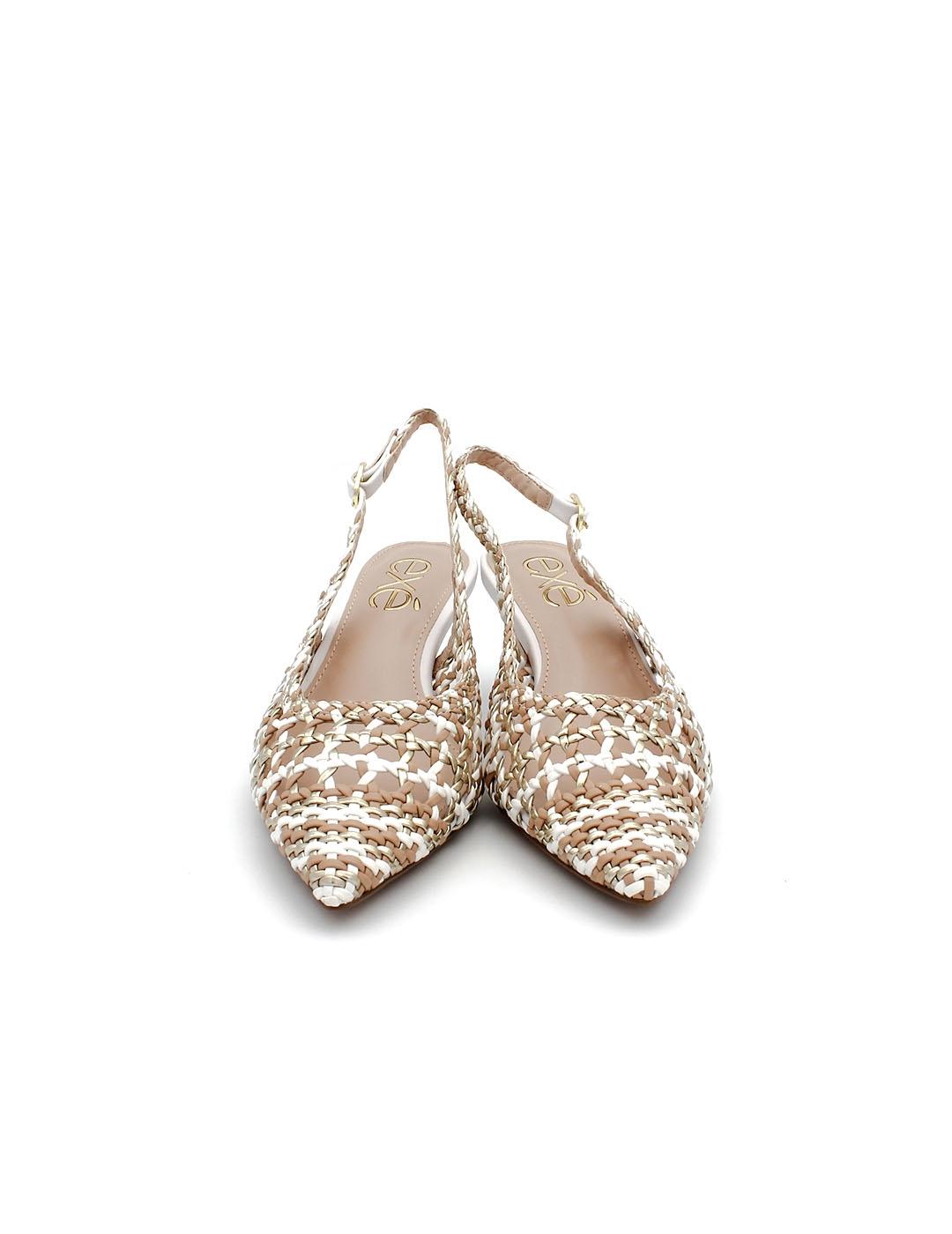 Zapatos Destalonados EXE Selena 850 Blanco/Beige Mujer.