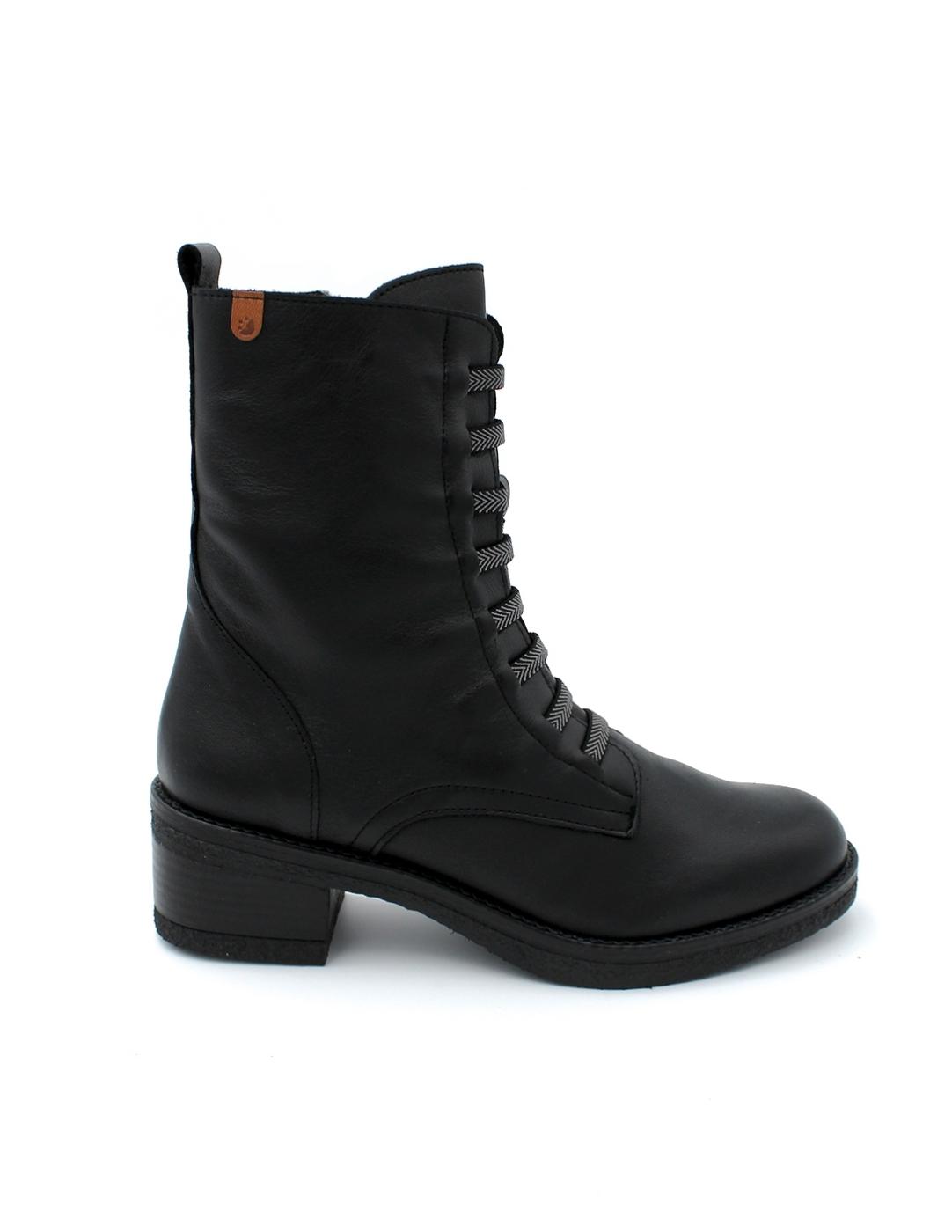 Botín Tacon Cremallera Valeria's 9550 Negro Mujer