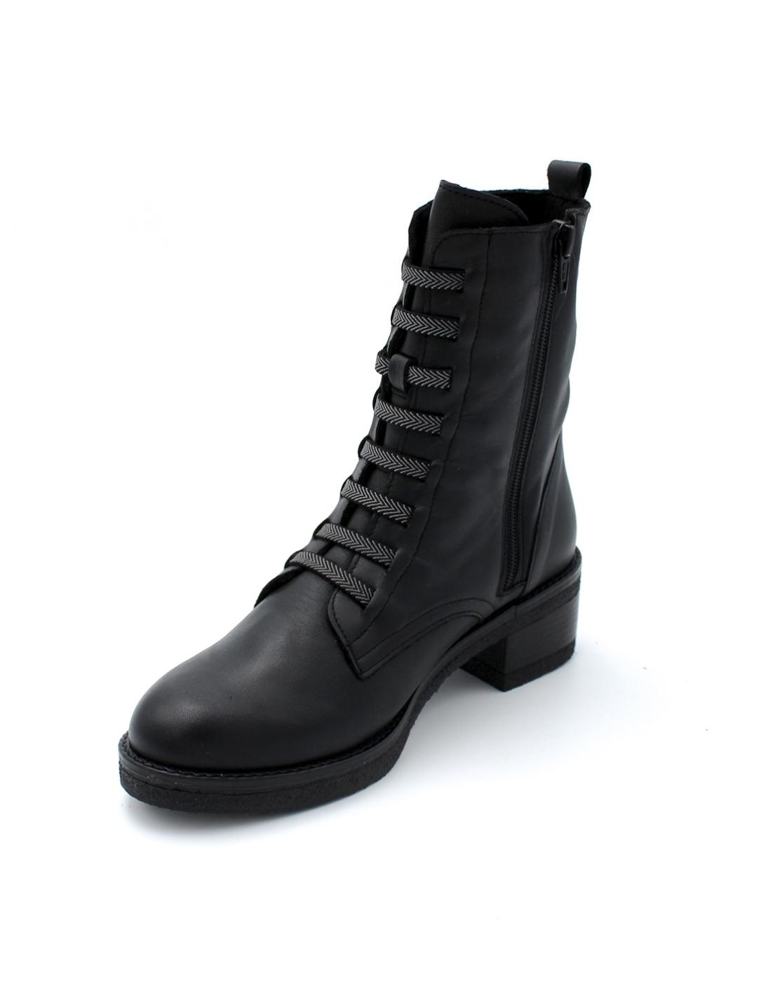 Botín Tacon Cremallera Valeria's 9550 Negro Mujer