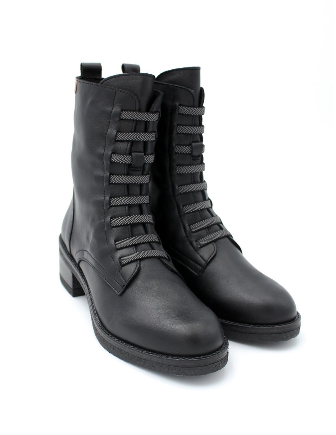 Botín Tacon Cremallera Valeria's 9550 Negro Mujer