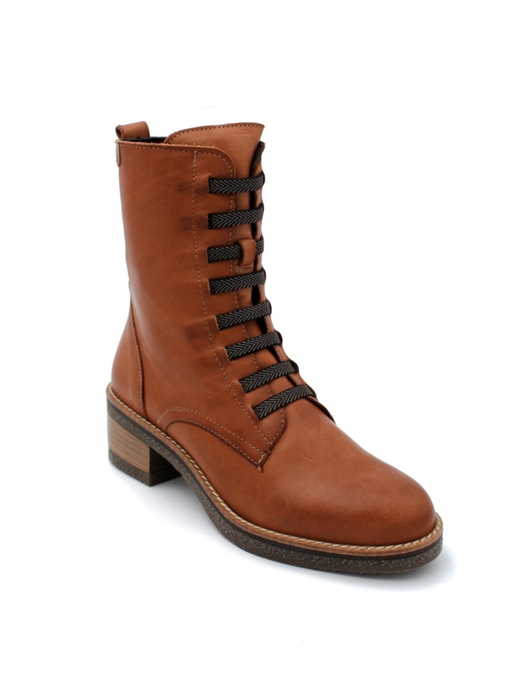 Botín Tacón Cremallera Valeria's 9590 Cuero Mujer