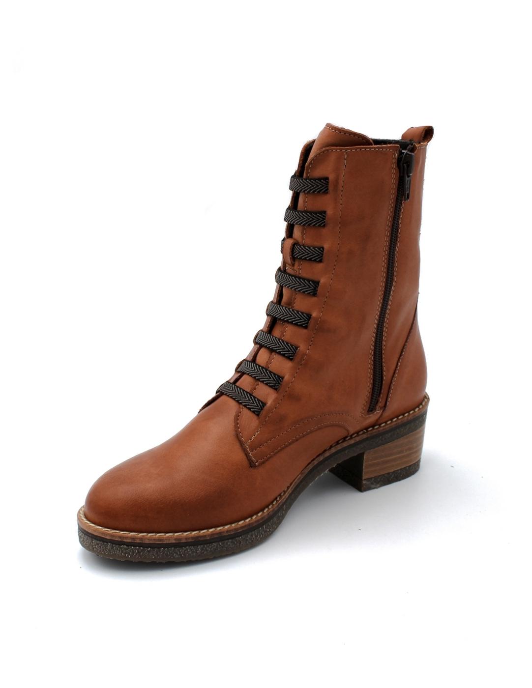 Botín Tacón Cremallera Valeria's 9590 Cuero Mujer