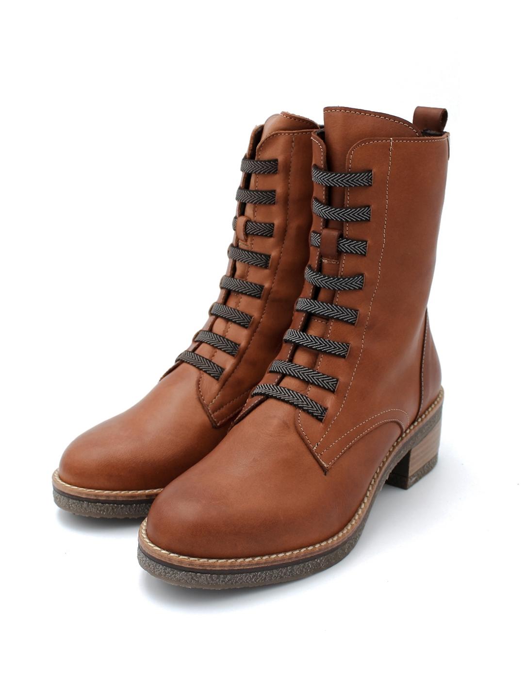 Botín Tacón Cremallera Valeria's 9590 Cuero Mujer