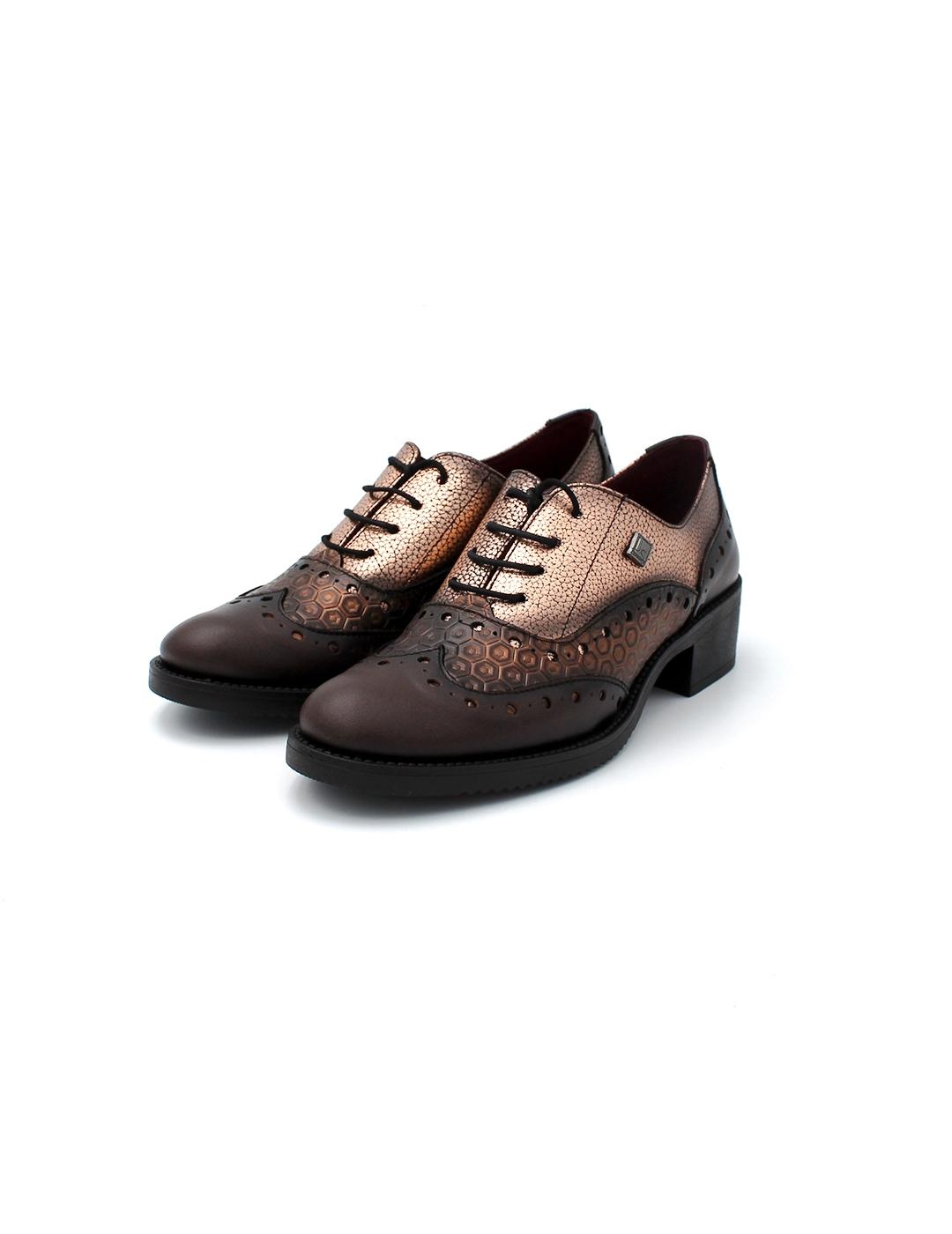 Zapatos Oxford JOSE SAENZ 2395 Marrón Cobre Mujer