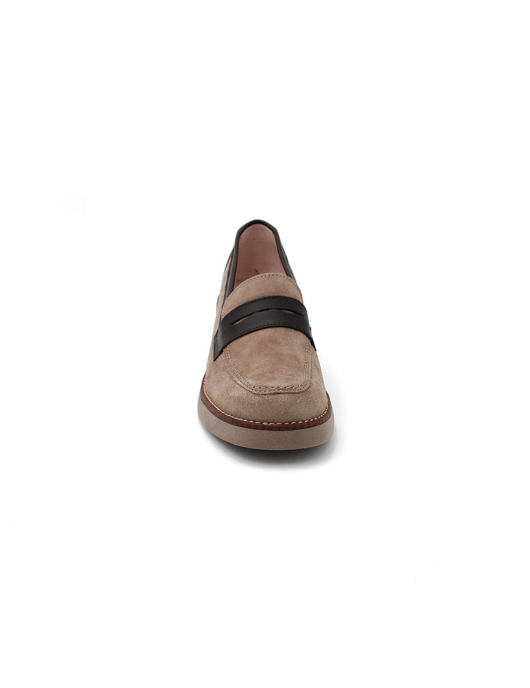 Mocasín de tacón PARYMEDIO 1850 Marrón Mujer.