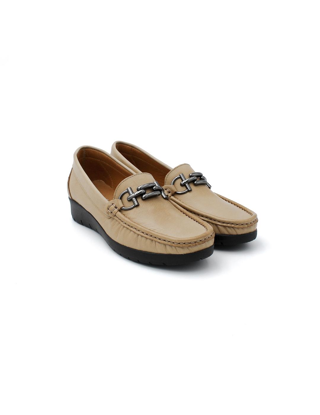 Mocasín Plano PARYMEDIO 1785 Taupe Mujer