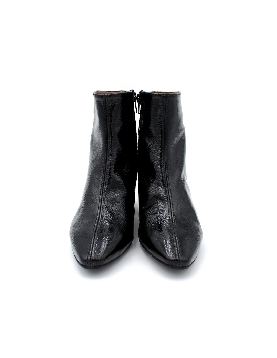 Botín Charol Miño PAtricia Miller 6450 Negro Mujer