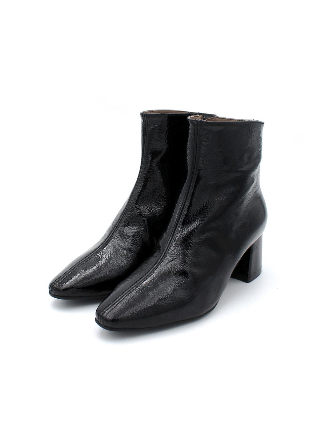 Botín Charol Miño PAtricia Miller 6450 Negro Mujer