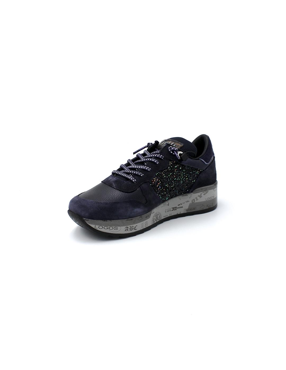 Deportivas  CETTI C- 1368 Ante Glitter Navy Mujer.