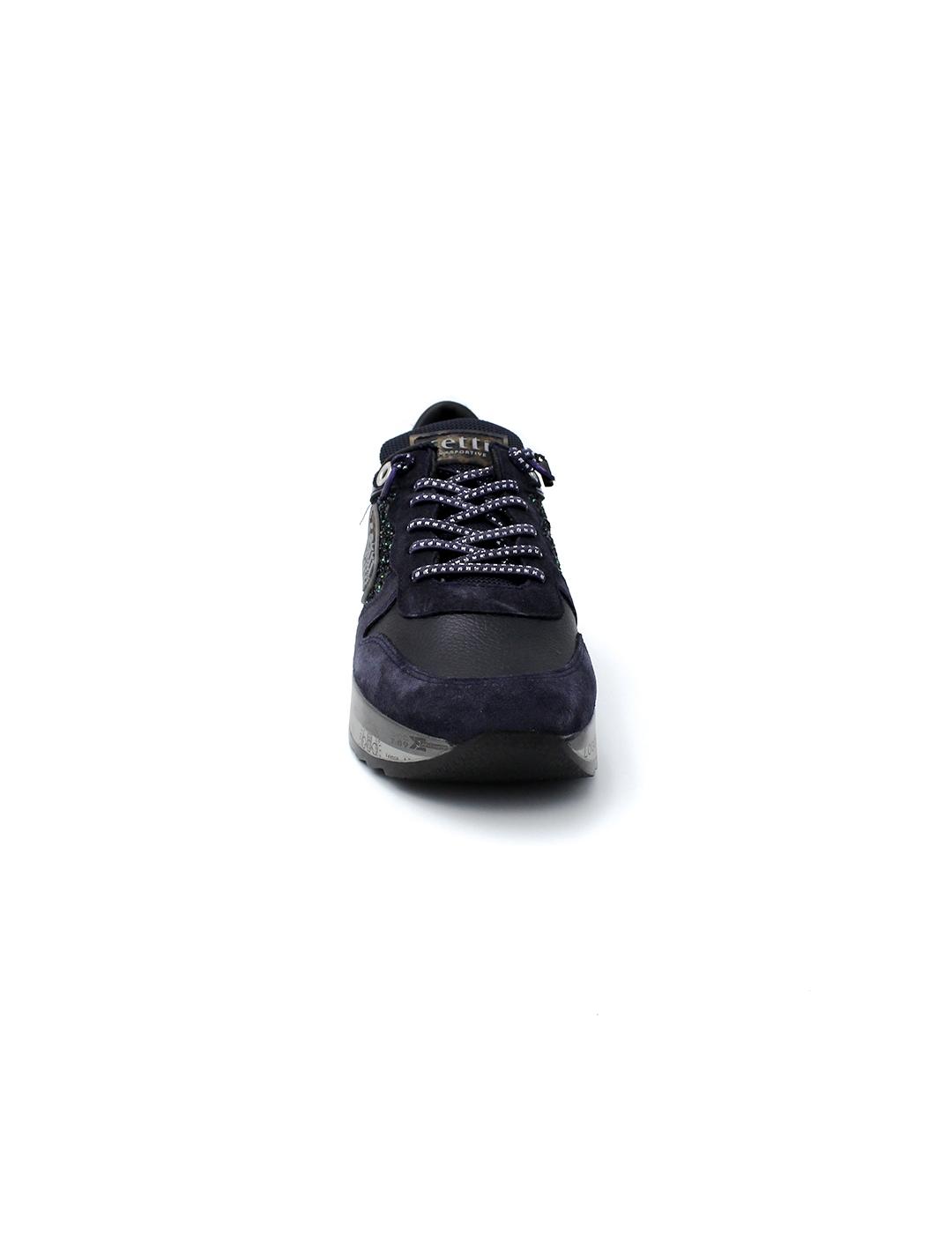 Deportivas  CETTI C- 1368 Ante Glitter Navy Mujer.