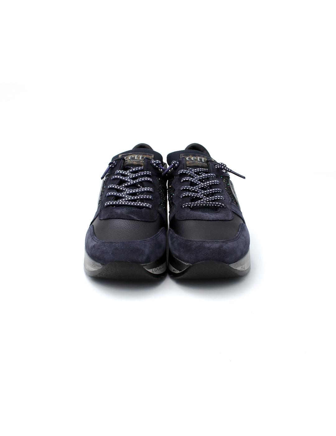 Deportivas  CETTI C- 1368 Ante Glitter Navy Mujer.