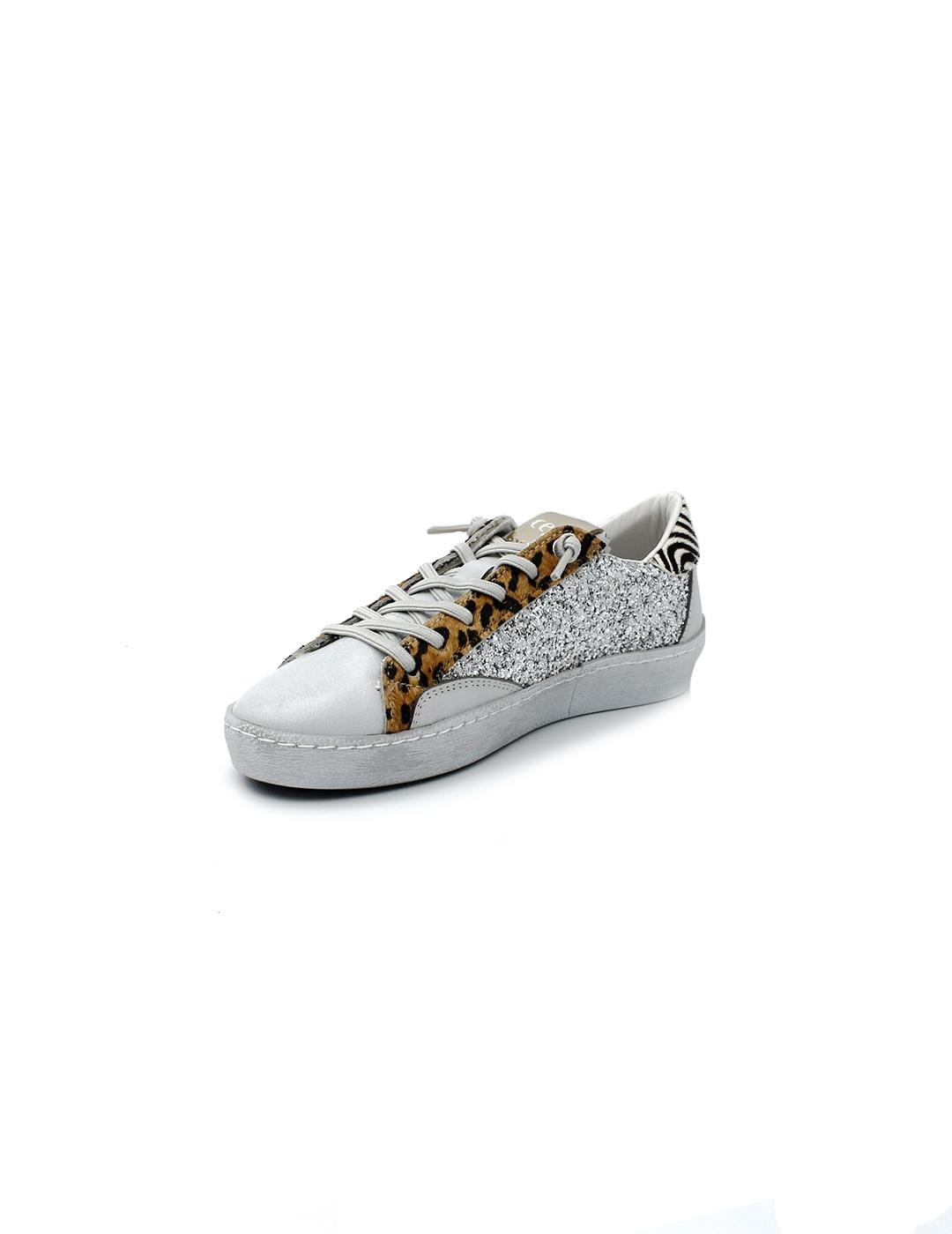 Bamba CETTI CL- 1342 Glitter Blanco Mujer.