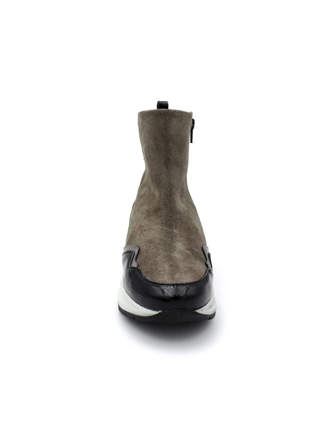 Botín Ante/ Charol PATRICIA MILLER 6446N Charon Negro Mujer.