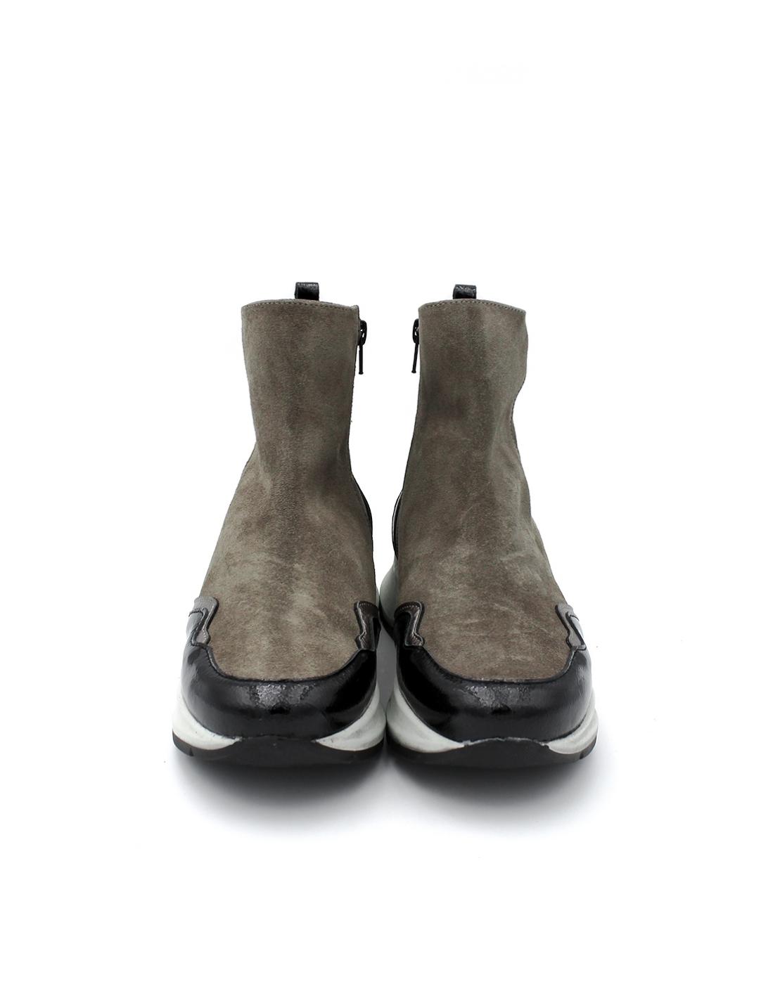 Botín Ante/ Charol PATRICIA MILLER 6446N Charon Negro Mujer.