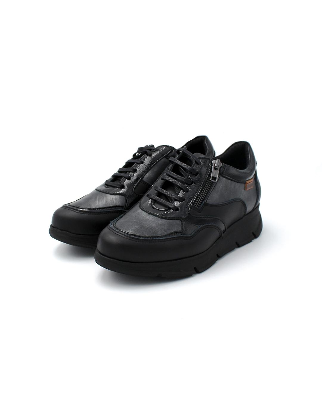 Zapato  Metalizado BAERCHI 54060 Negro Mujer.