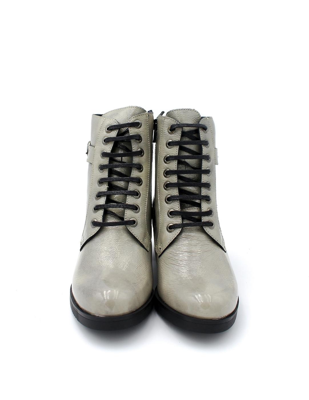 Botín Charol Tacón Hebilla Baerchi 40166 Gris Mujer