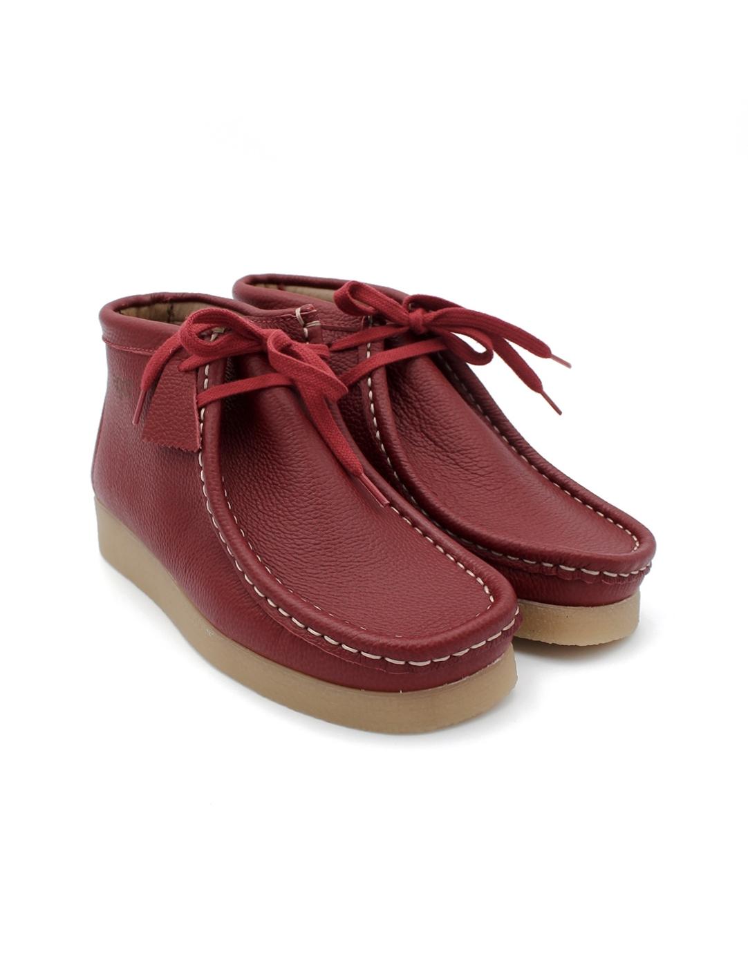 Botín Piel AGOT WASP P Guinda Rojo Mujer