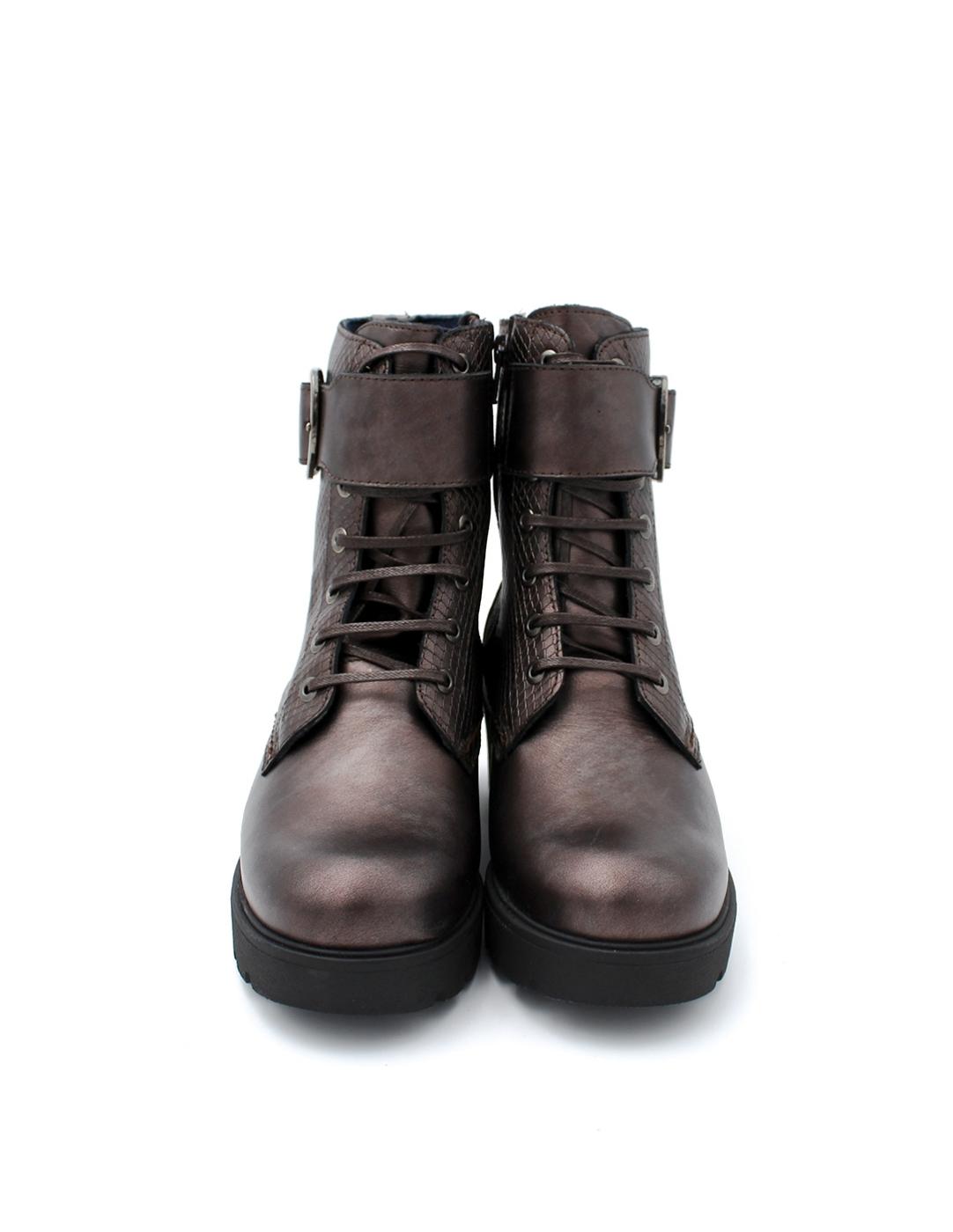 Botín Militar Metalizado Baerchi 40503 Marrón Mujer