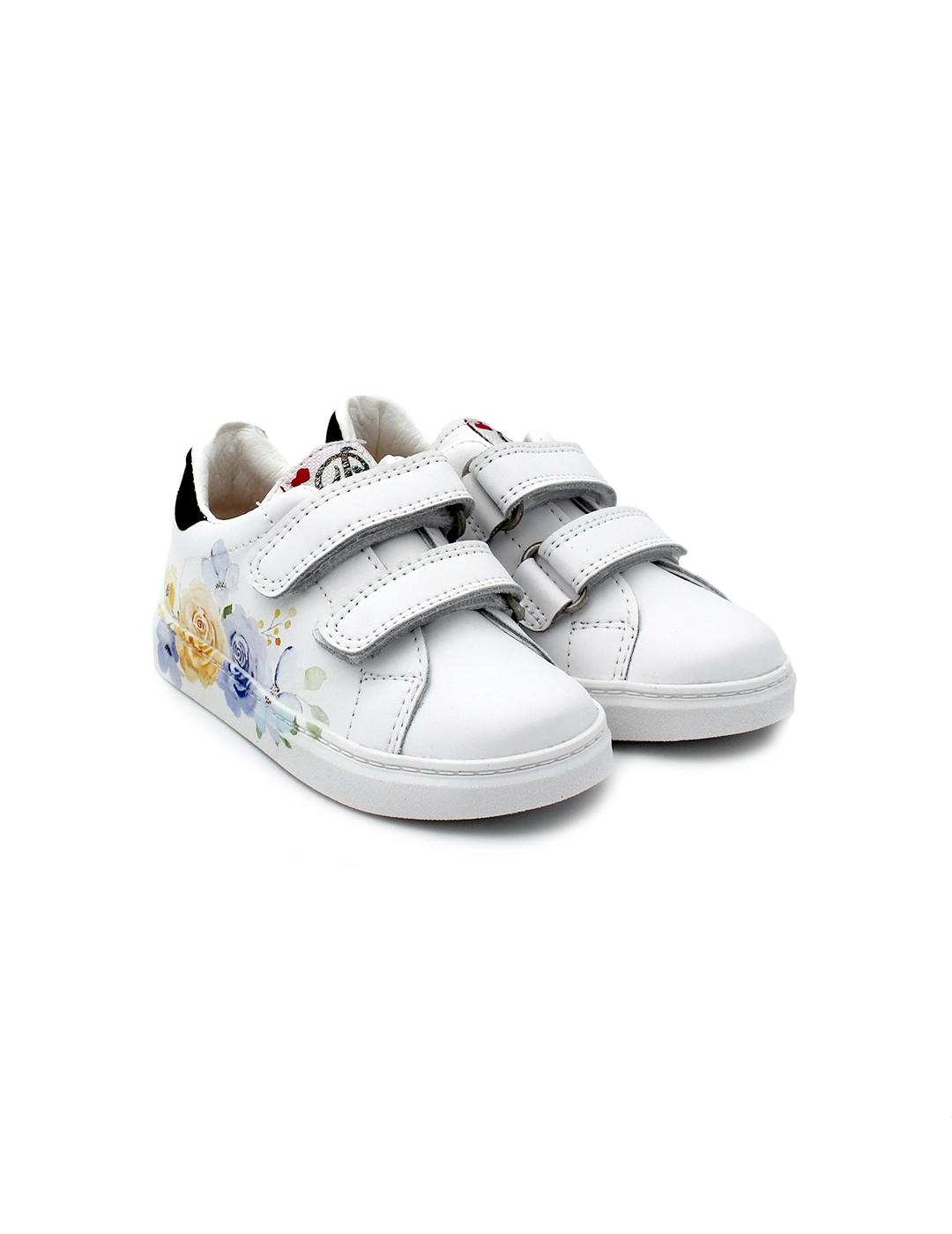 Bamba PABLOSKY 201802 Blanco Flores Mujer.