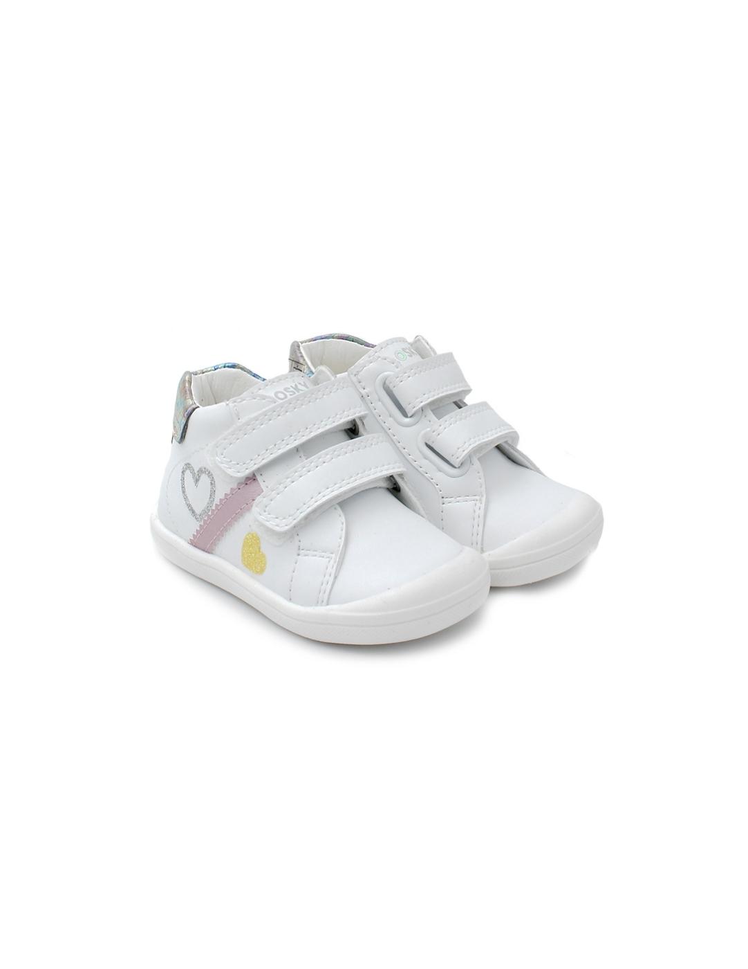 Deportiva Botín ARCA Corazones Pablosky 043905 Blanco Niña