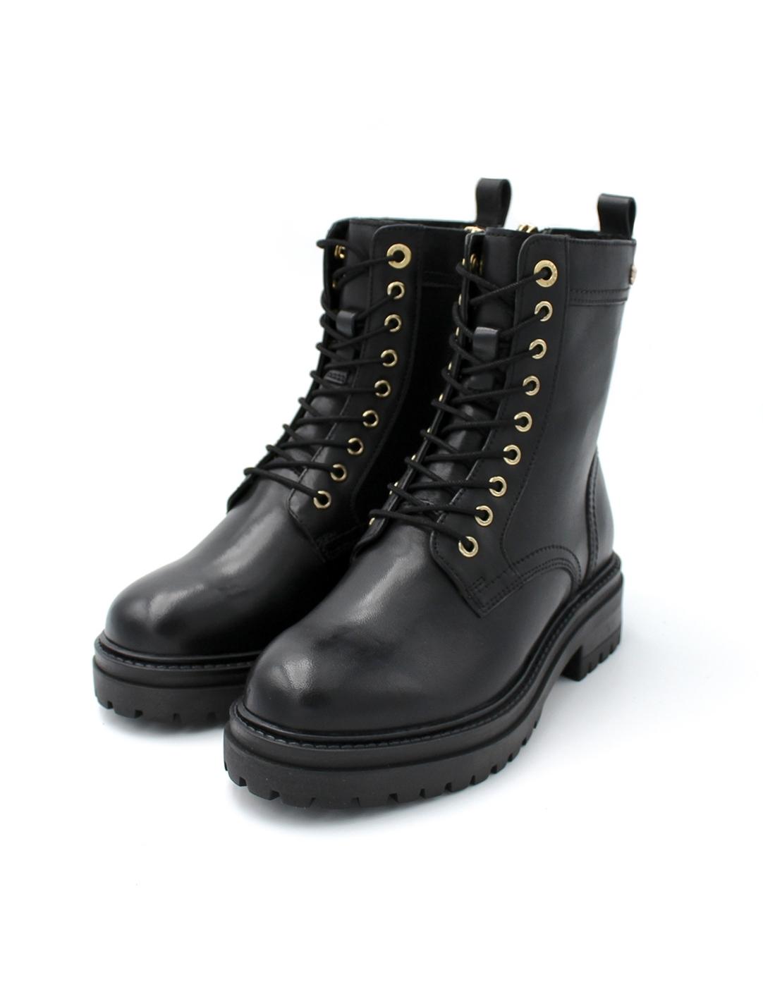 Botín Militar Piel Carmela 161780 Negro Mujer