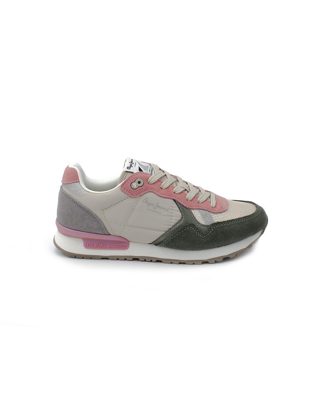 Deportivas Pepe Jeans Retro PLA40019 674 Verde/Rosa Mujer