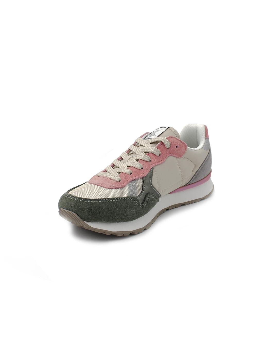 Deportivas Pepe Jeans Retro PLA40019 674 Verde/Rosa Mujer