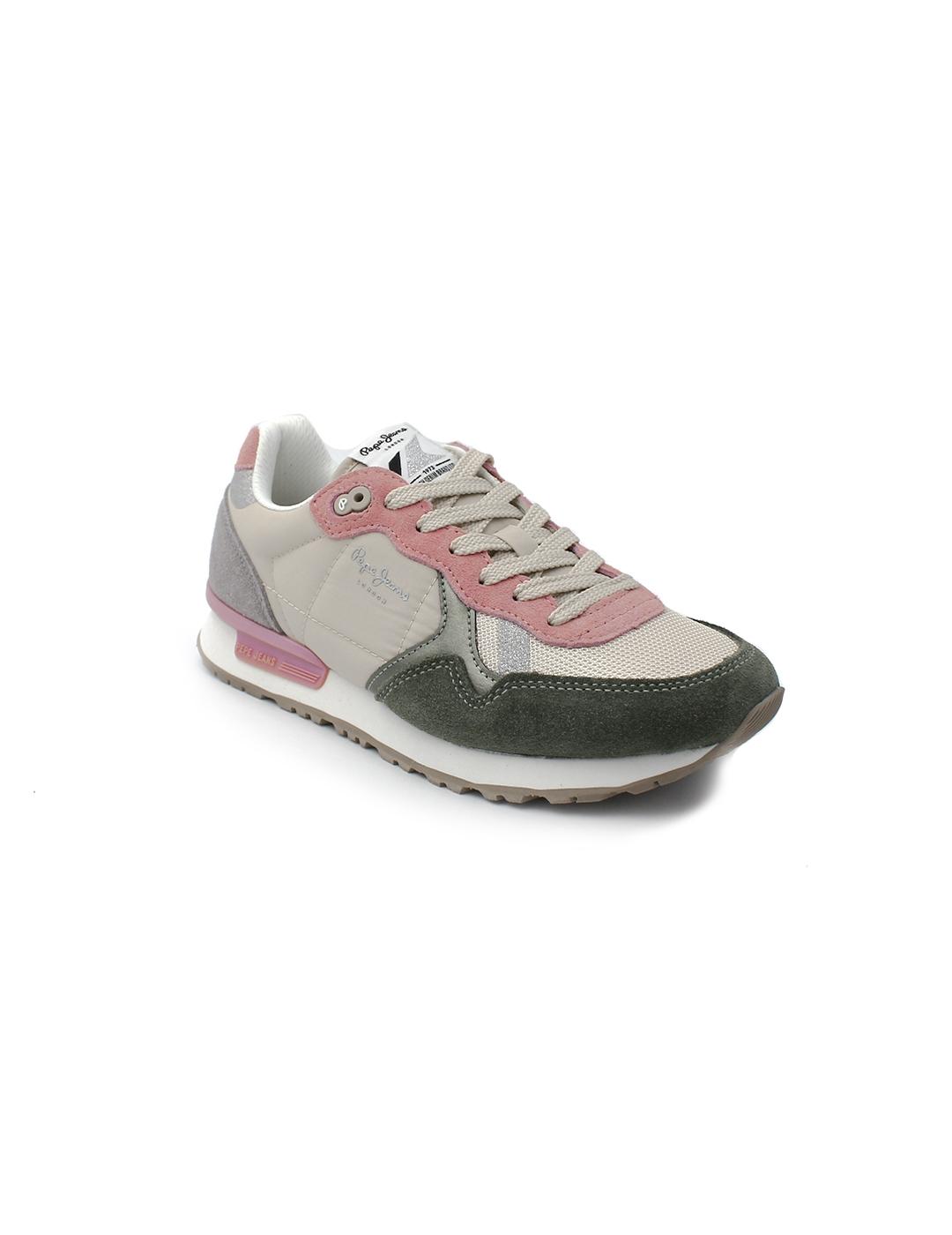 Deportivas Pepe Jeans Retro PLA40019 674 Verde/Rosa Mujer