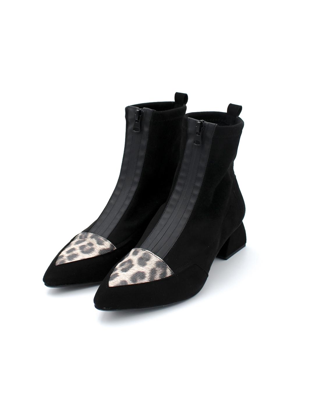 Botín Ante Damaris Dansi 6981 Negro/Leopardo Mujer