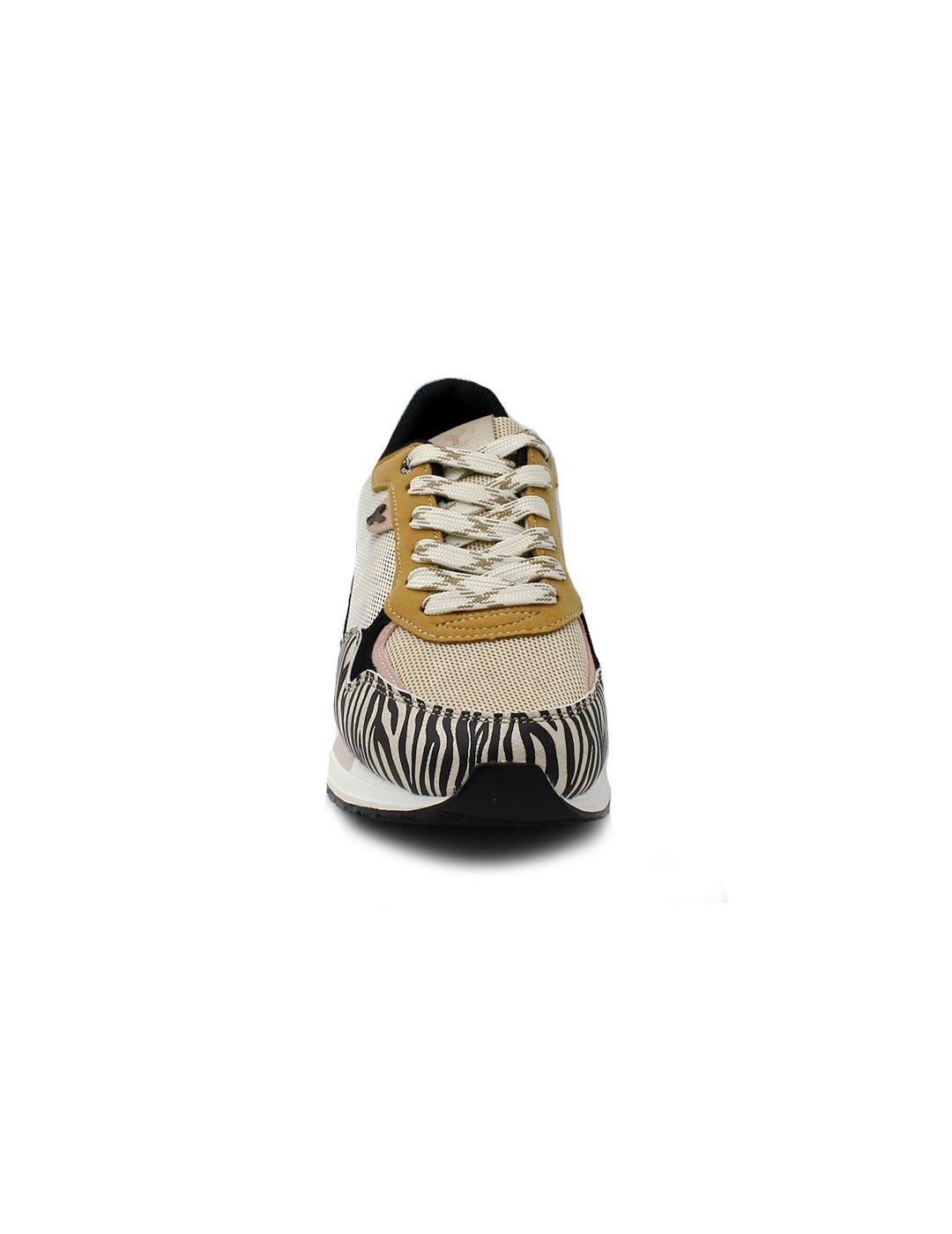 Deportiva Bonnie Yumas 53323 Animal print/Beige Mujer