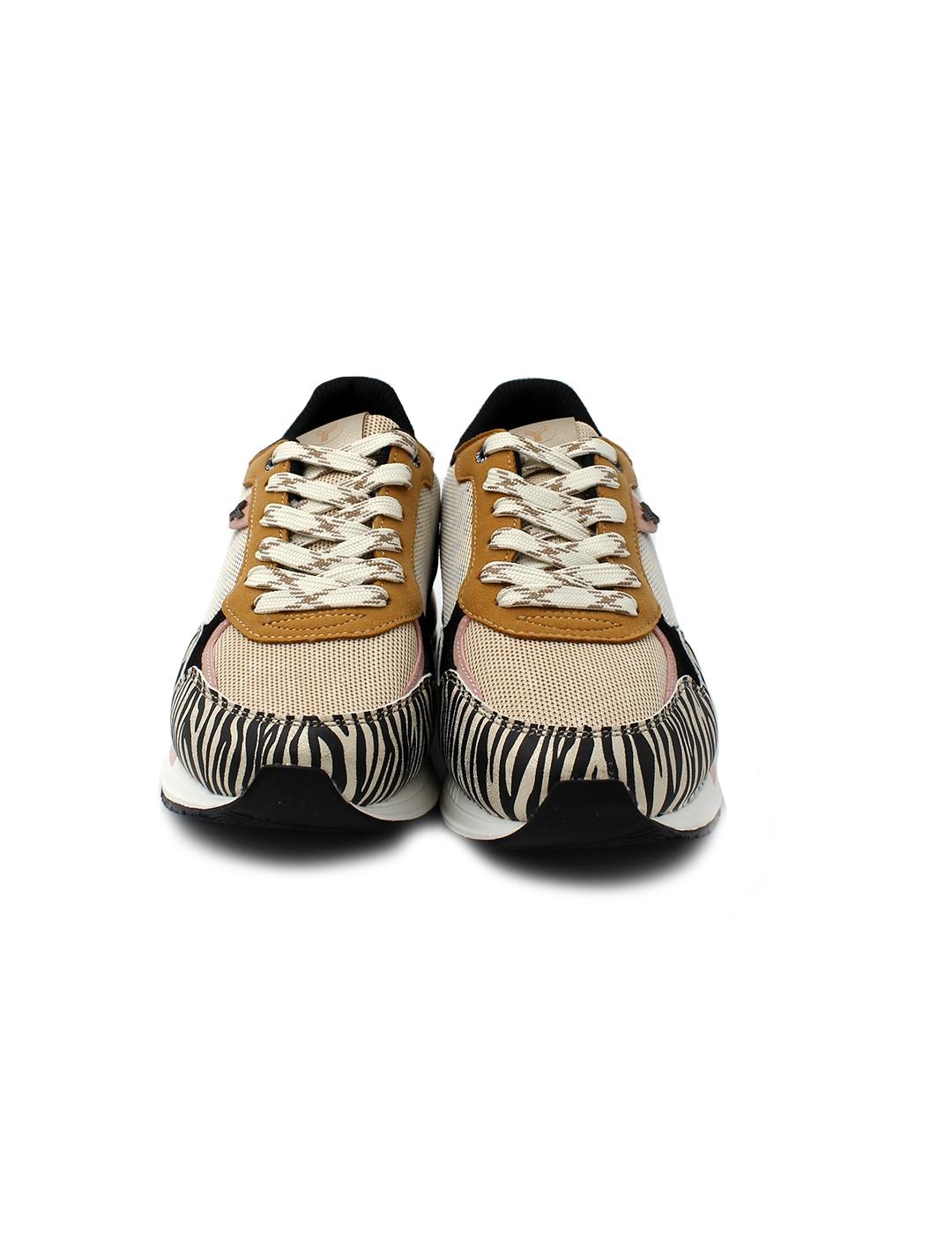 Deportiva Bonnie Yumas 53323 Animal print/Beige Mujer
