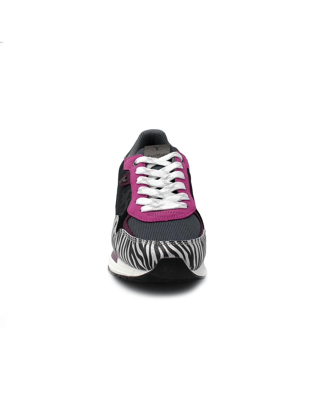 Deportiva Bonnie Yumas 53321 Animal print/Negro/Fucsia Mujer