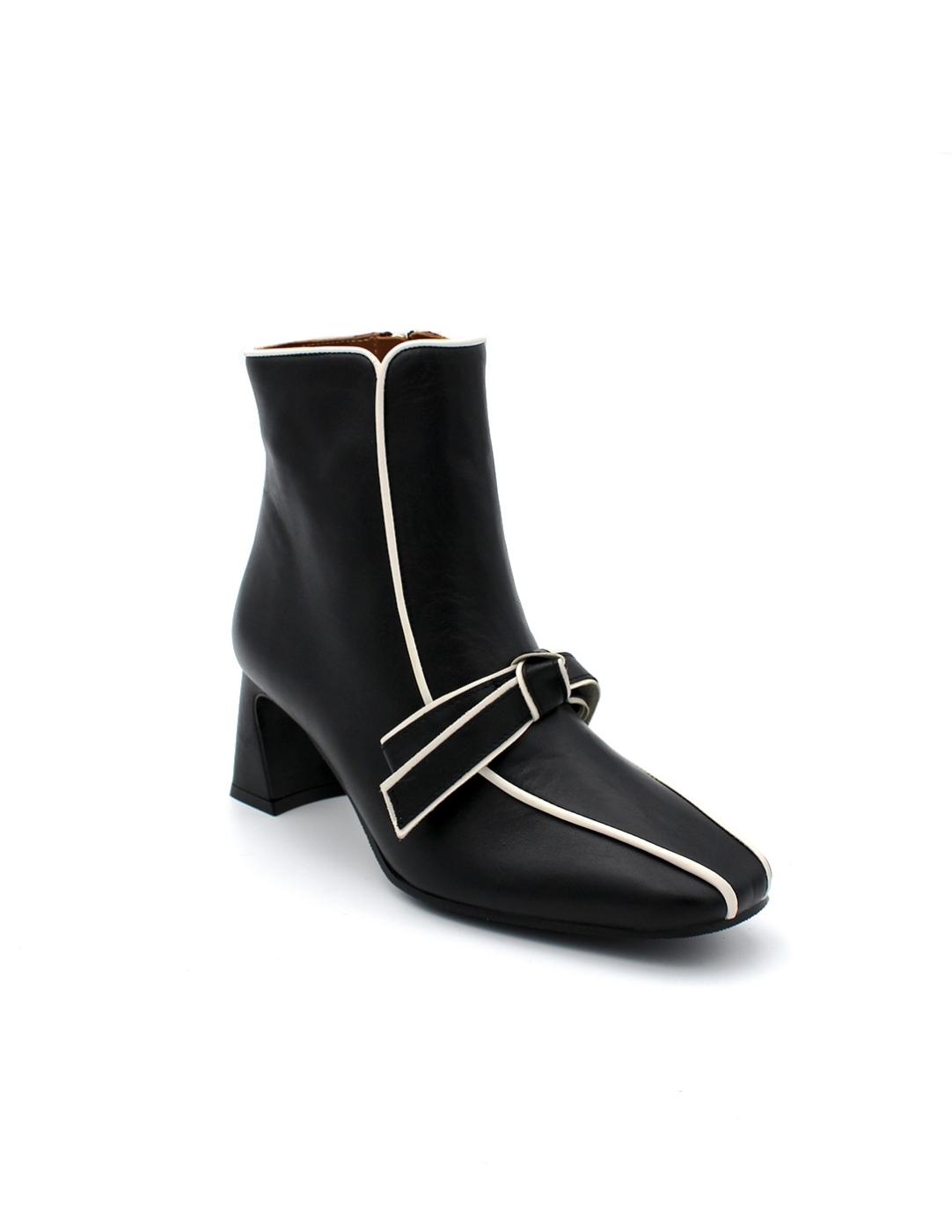 Botín Tresor Negro/Beige