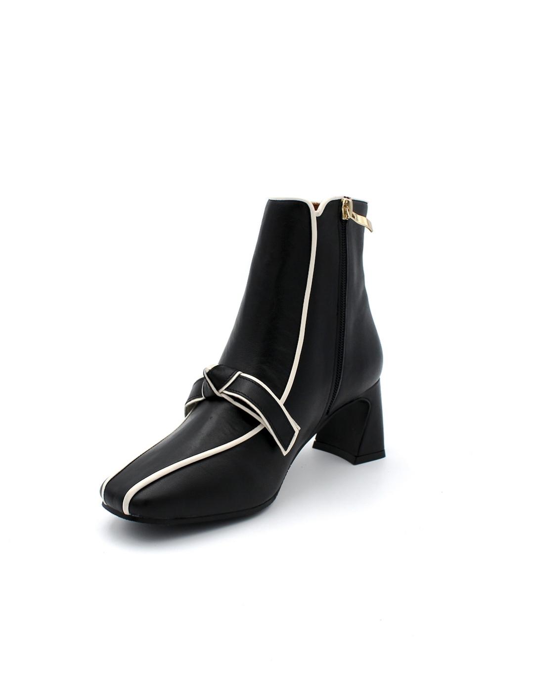 Botín Tresor Negro/Beige