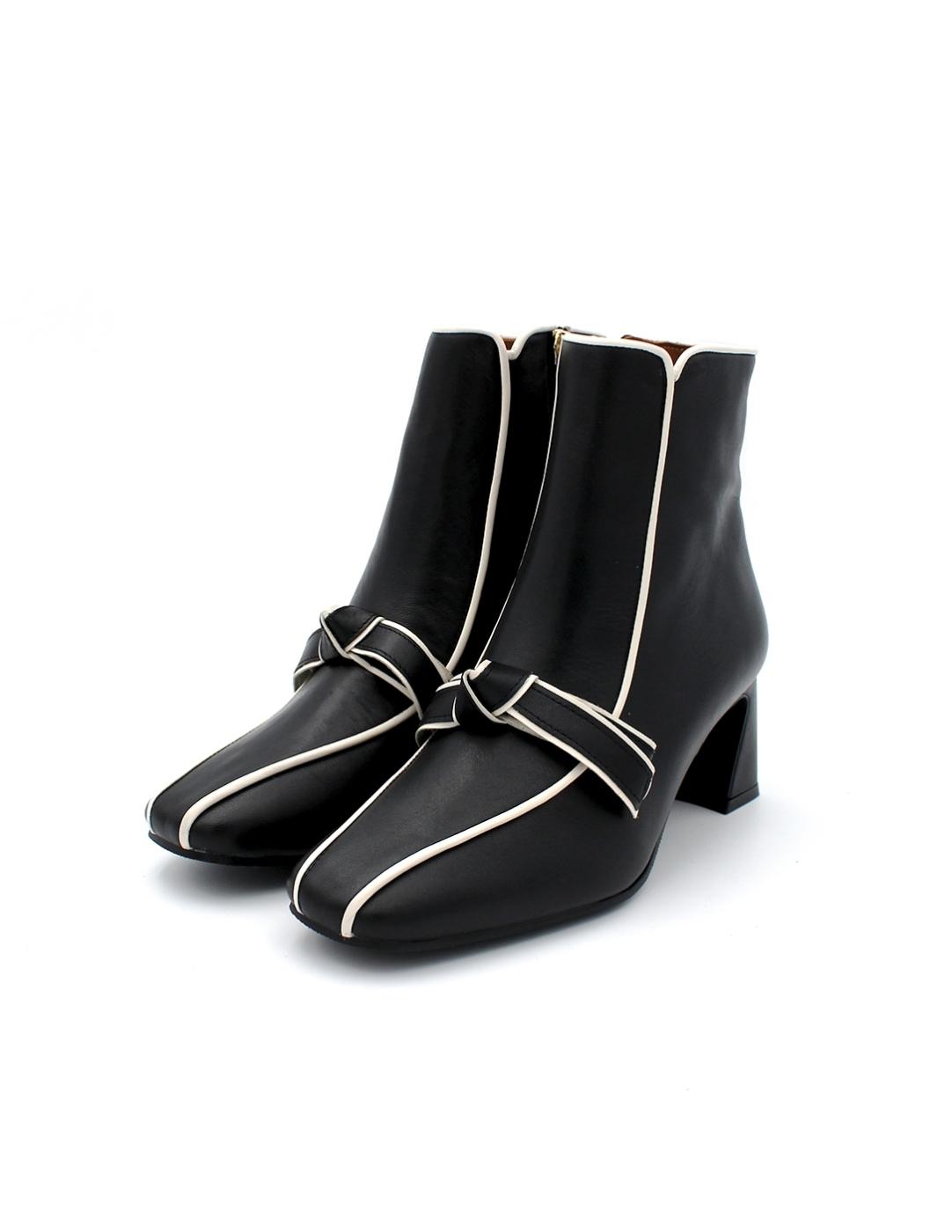 Botín Tresor Negro/Beige