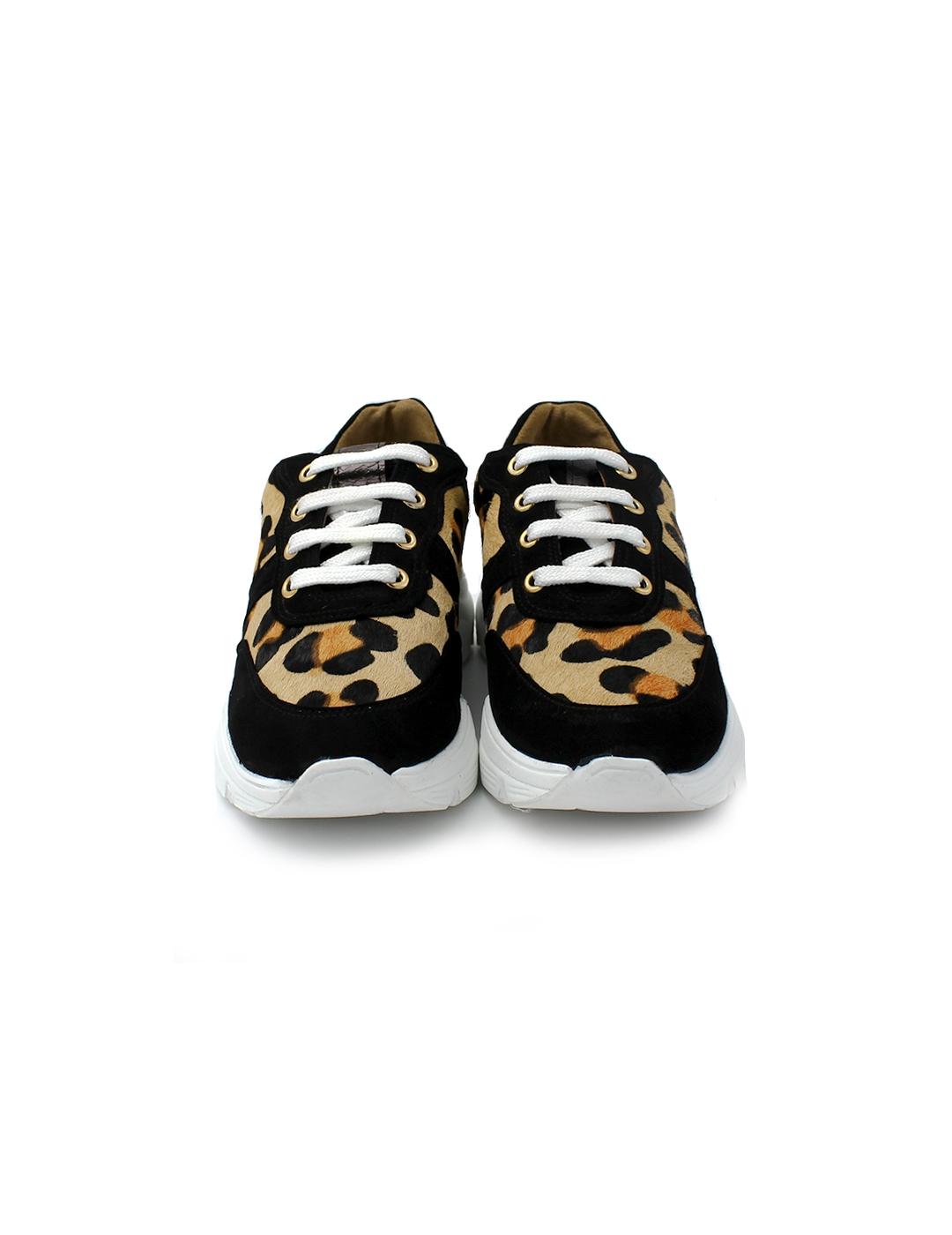 Deportivas Ante Daniela Shoes 24684 Leopardo/Negro Mujer
