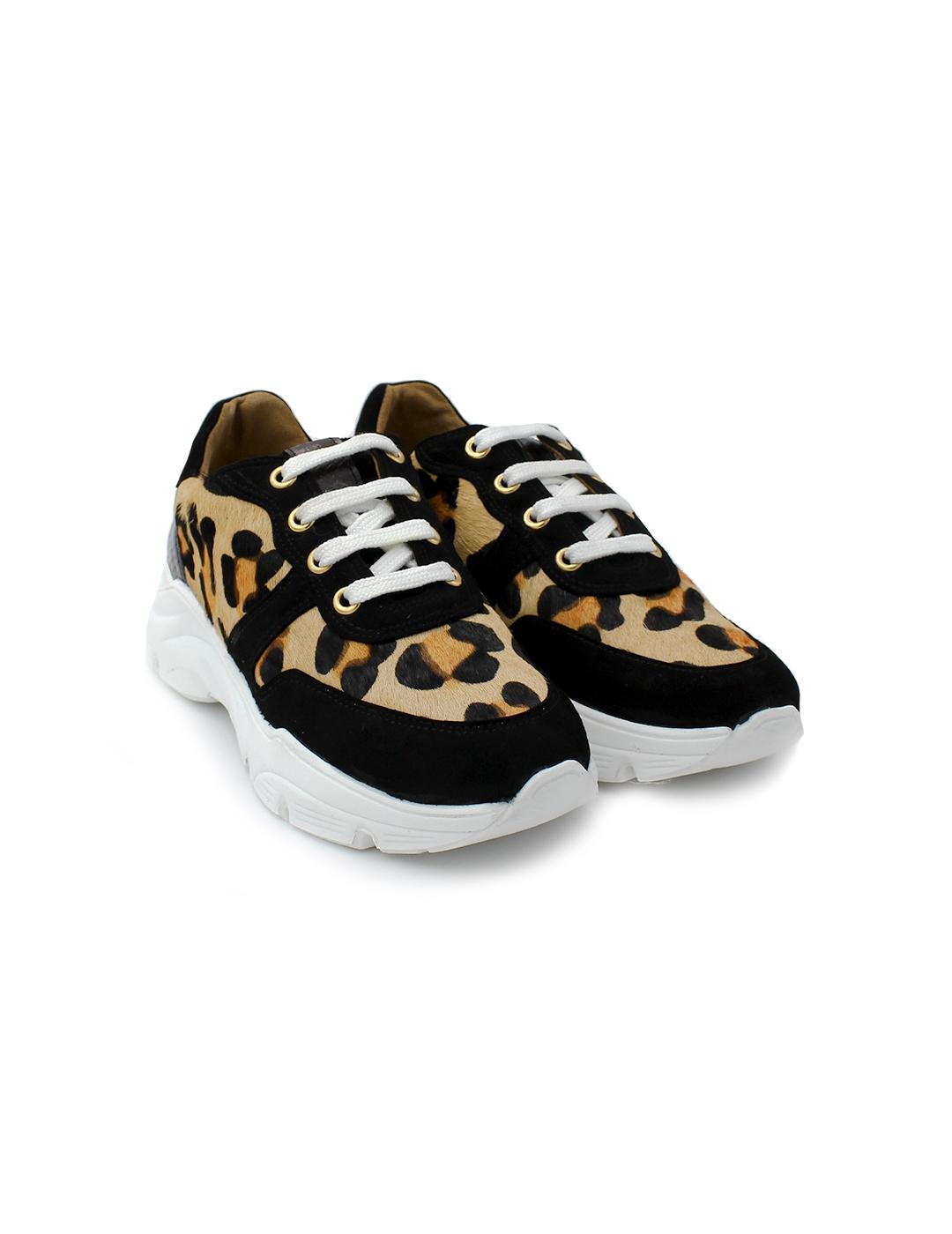 Deportivas Ante Daniela Shoes 24684 Leopardo/Negro Mujer
